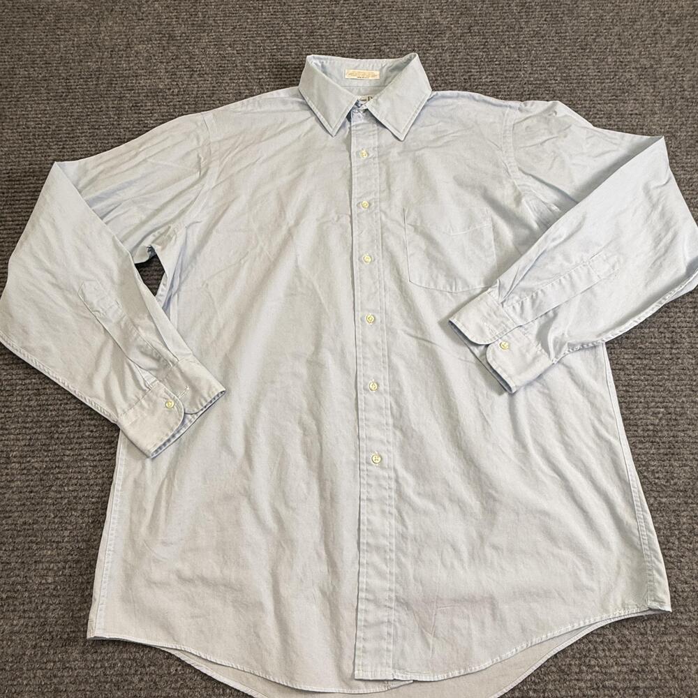 Vintage Christian Dior Dress Shirt Mens Large Blue Monsieur USA Long Sleeve